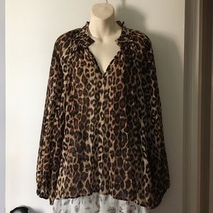 SECOND FEMALE Leopard Print Viscose Blouse M